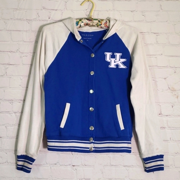5th & Ocean University of Kentucky Wildcats Cats Button Front Sweatshirt Sz 16 - Picture 3 of 16